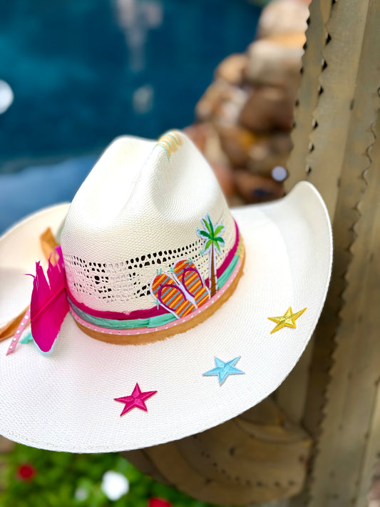 Life is Better at the Beach - Truck Stop Cowgirl Straw Hat