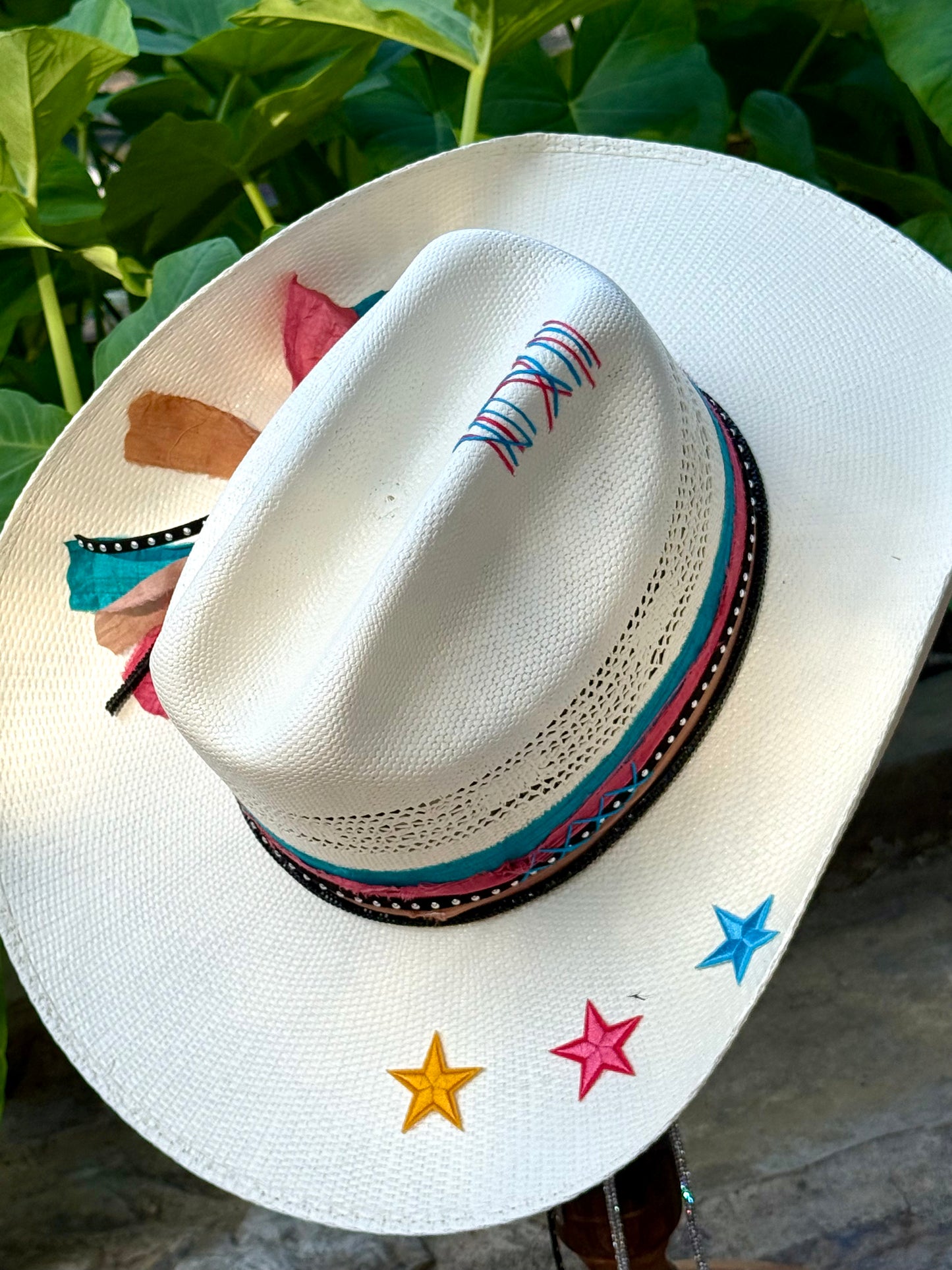 Custom San Antonio Spurs Straw Cowboy Hat | NBA Finals Fan Gear | Western Retro II
