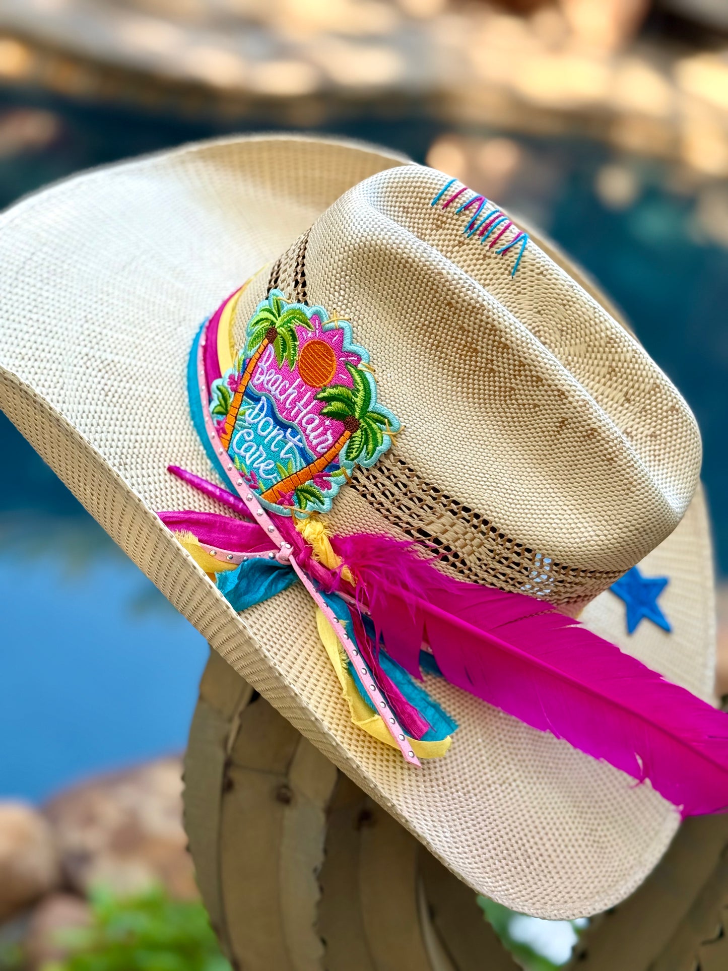 Beach Hair Don't Care - Truck Stop Cowgirl Straw Hat
