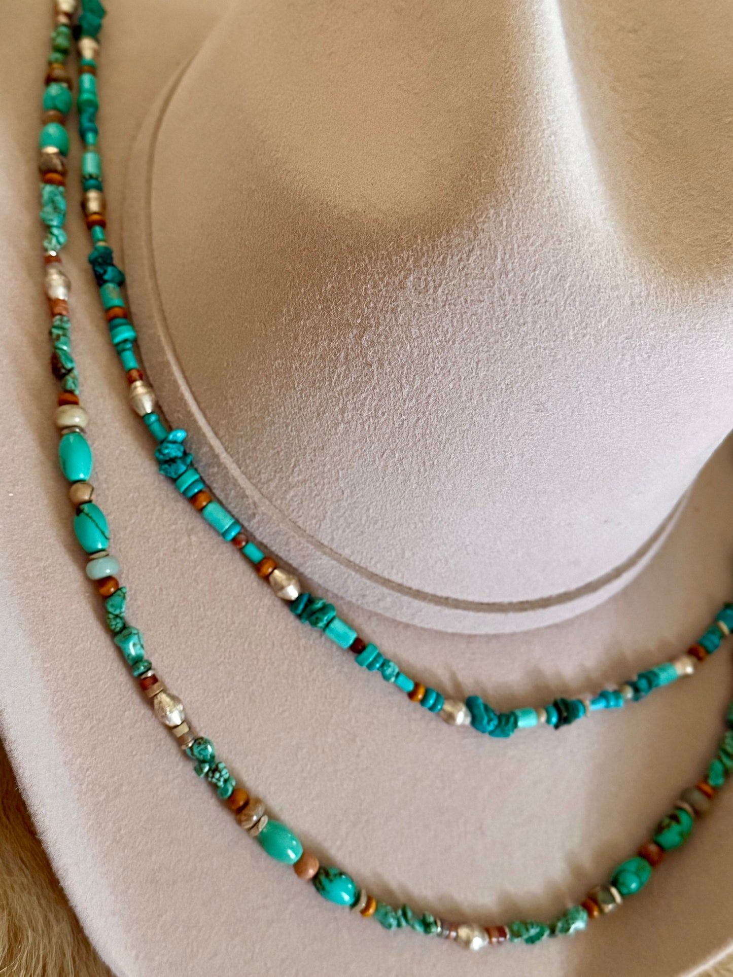 Turquoise/Blue Beaded Hatband