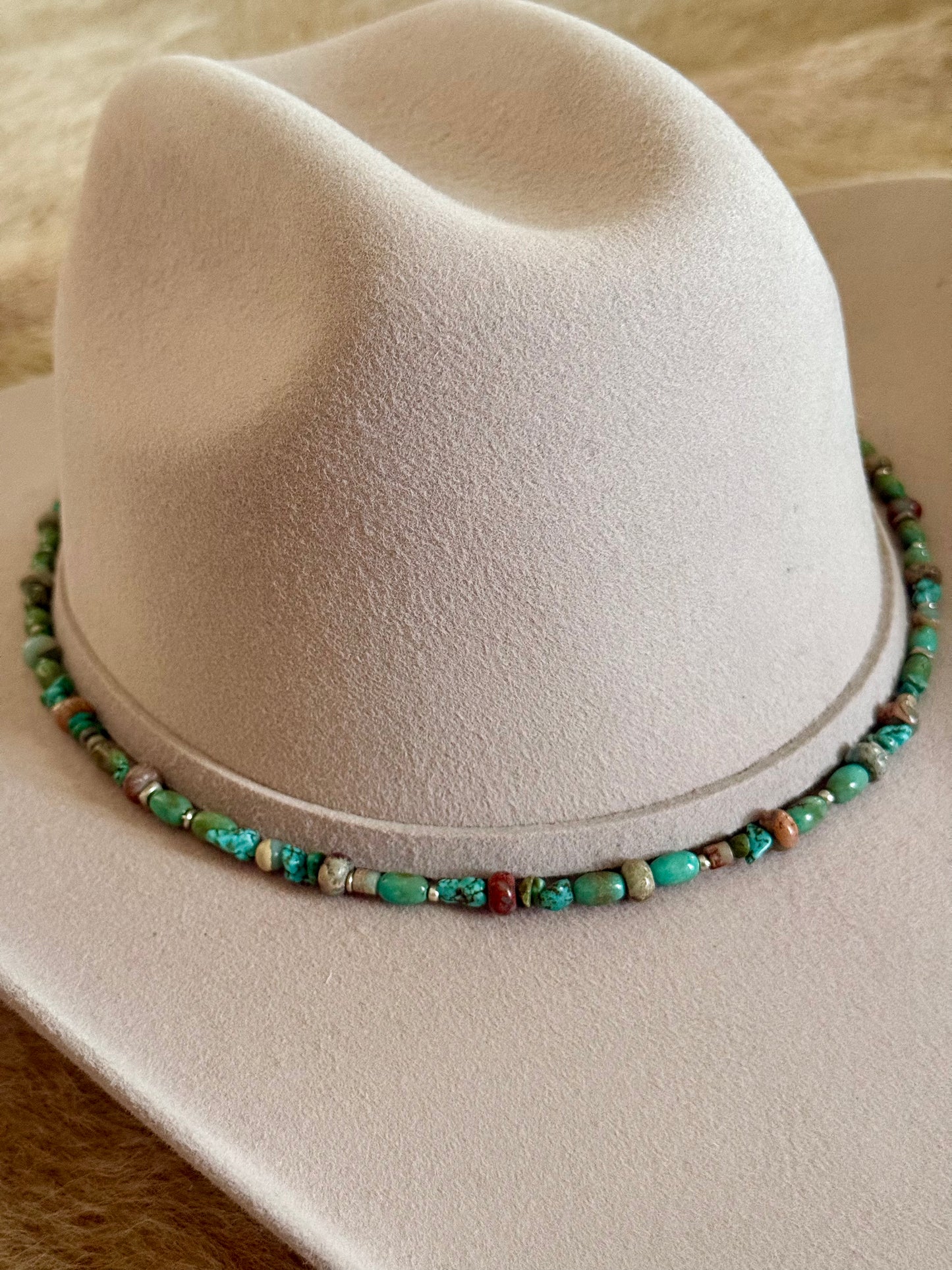 Turquoise/Green Beaded Hatband