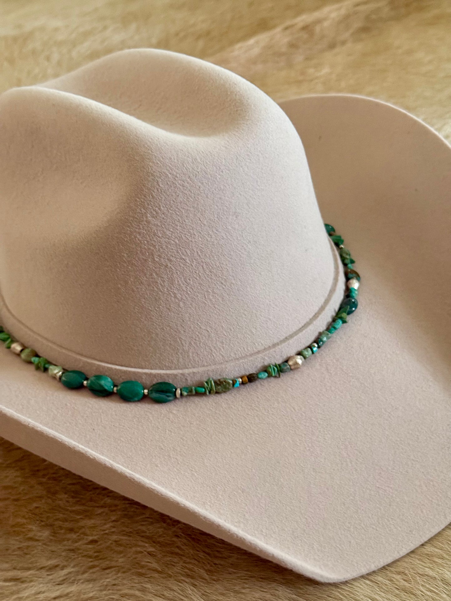 Turquoise/Green Beaded Hatband