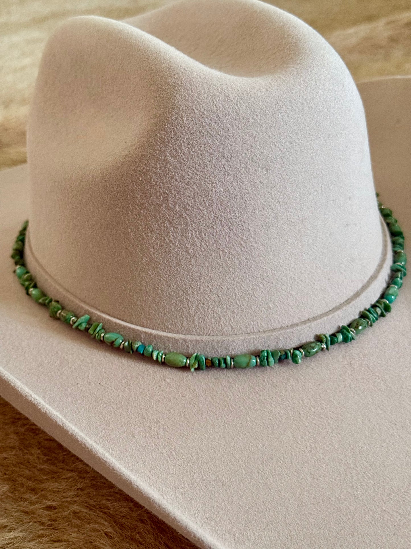 Turquoise/Green Beaded Hatband