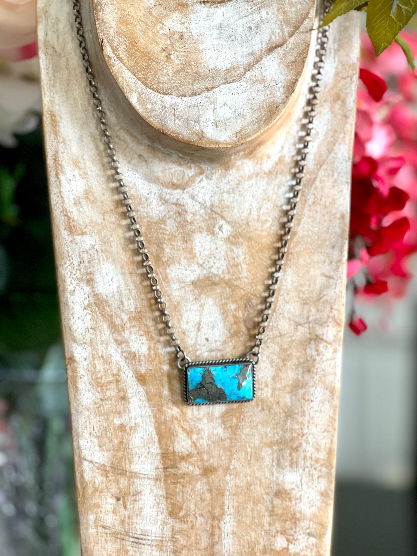 Bar Turquoise w/Sterling Silver