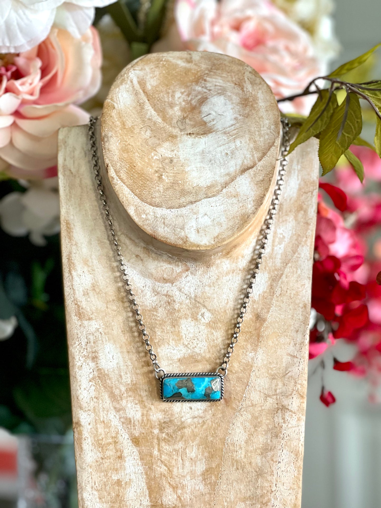 Bar Turquoise w/Sterling Silver