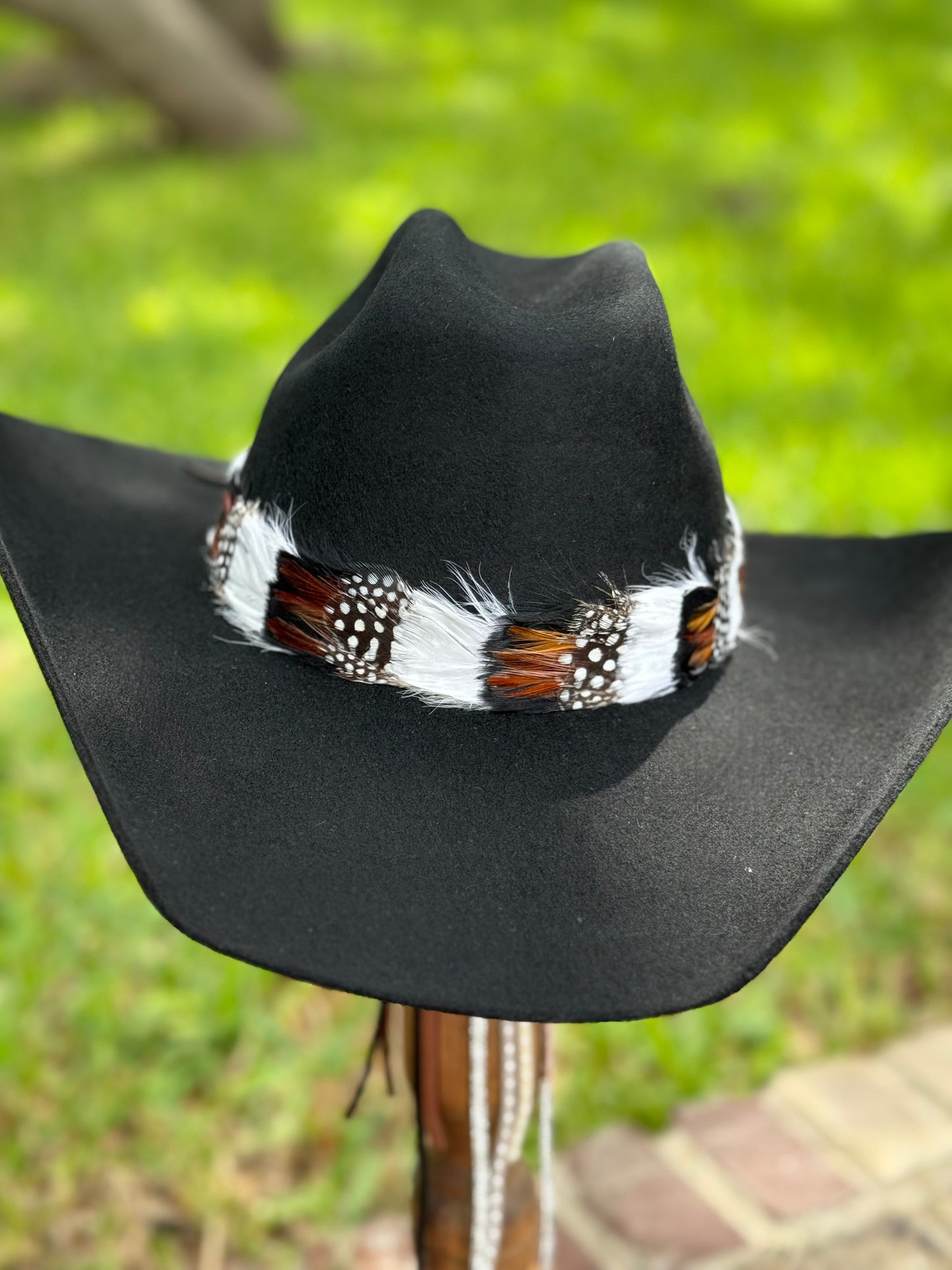 Feather Hatband (Black & White)