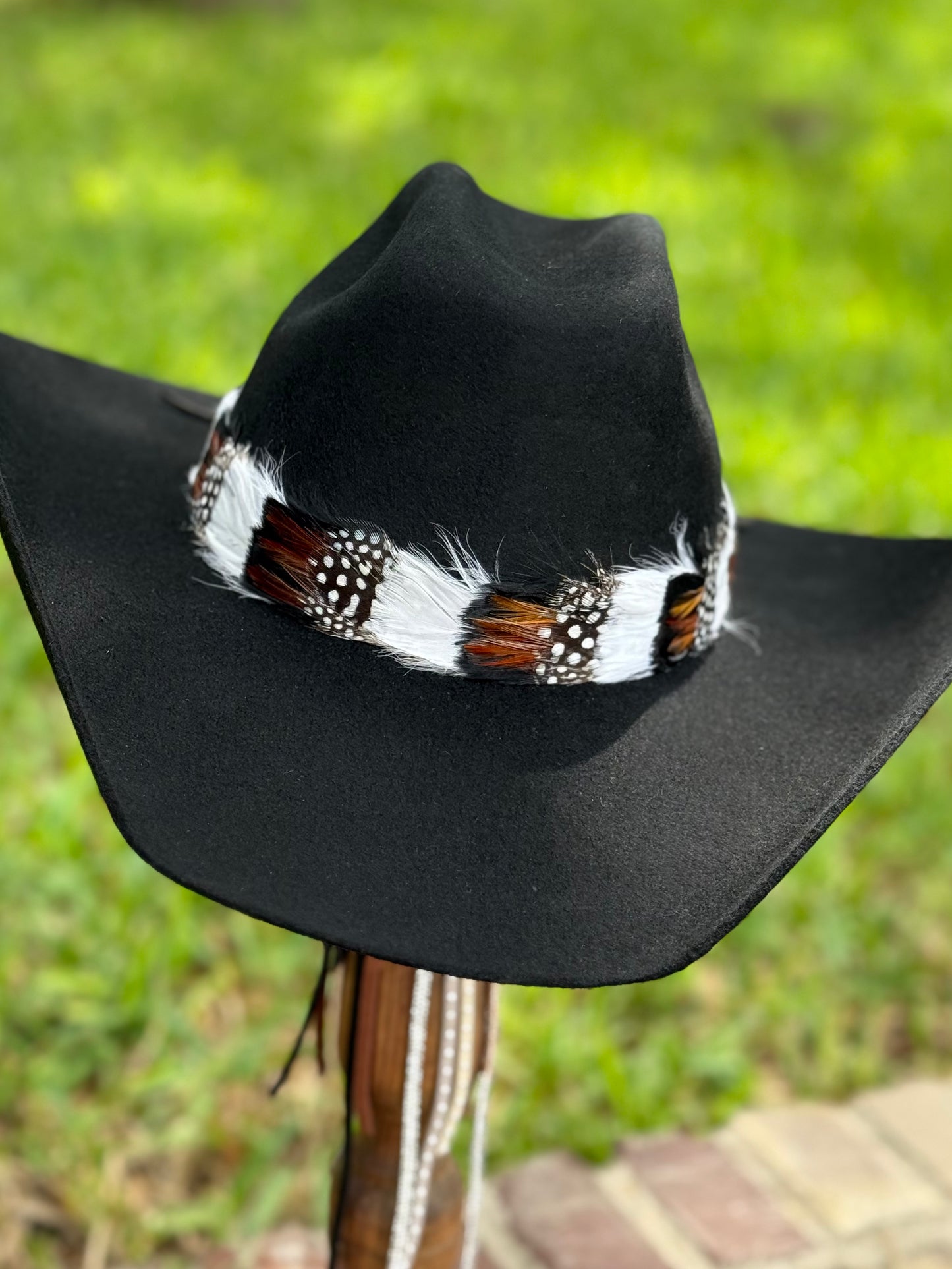 Feather Hatband (Black & White)