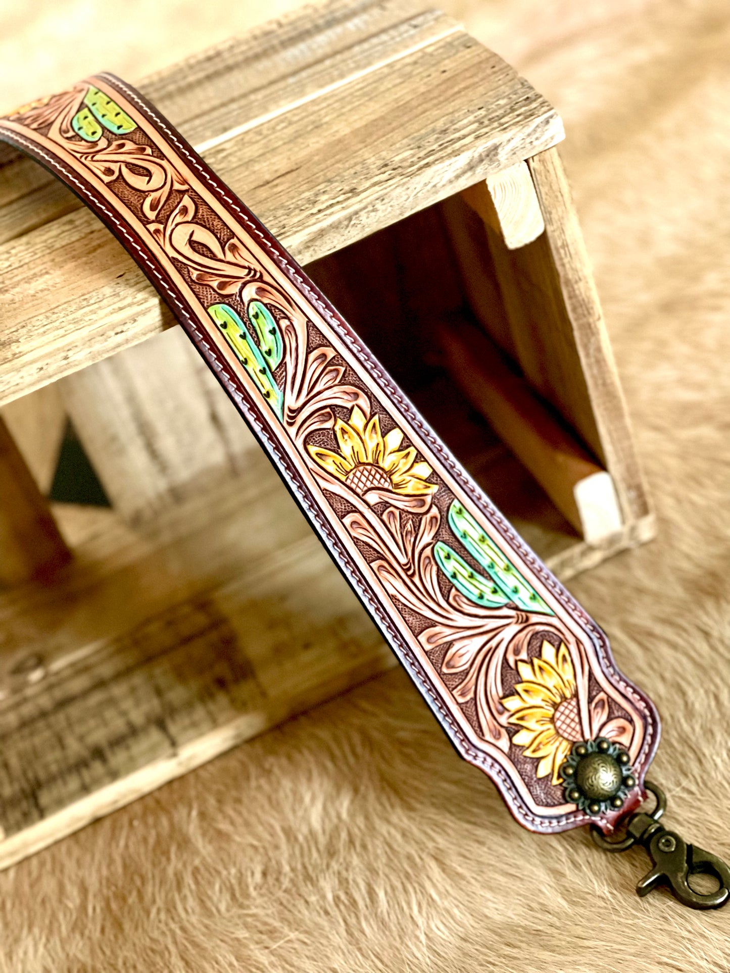Tooled Leather Purse Straps