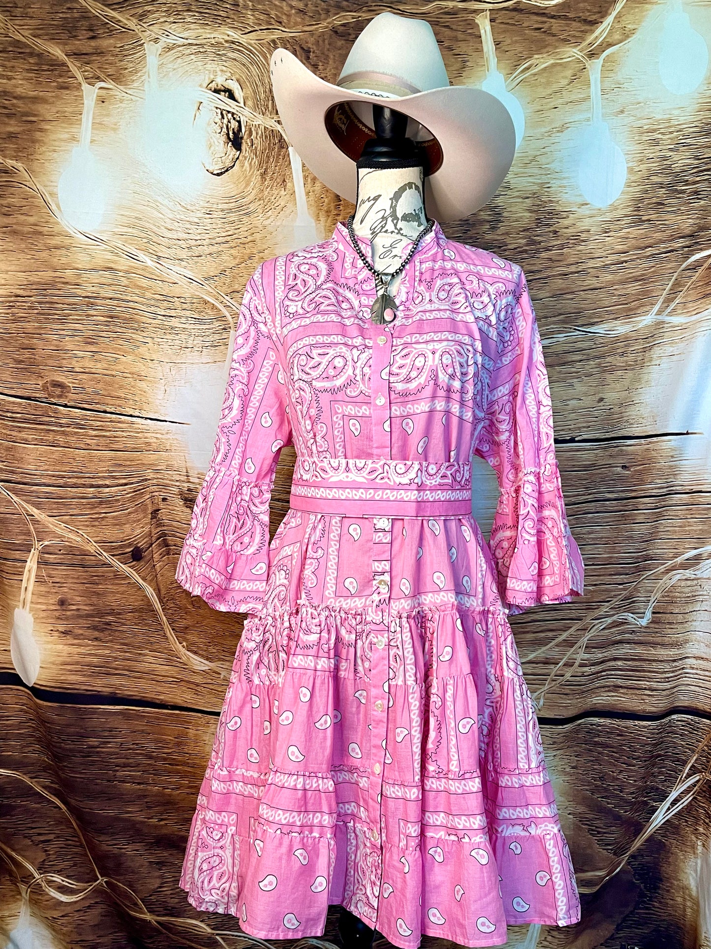 Ruffle Bandana Dress - Light Pink