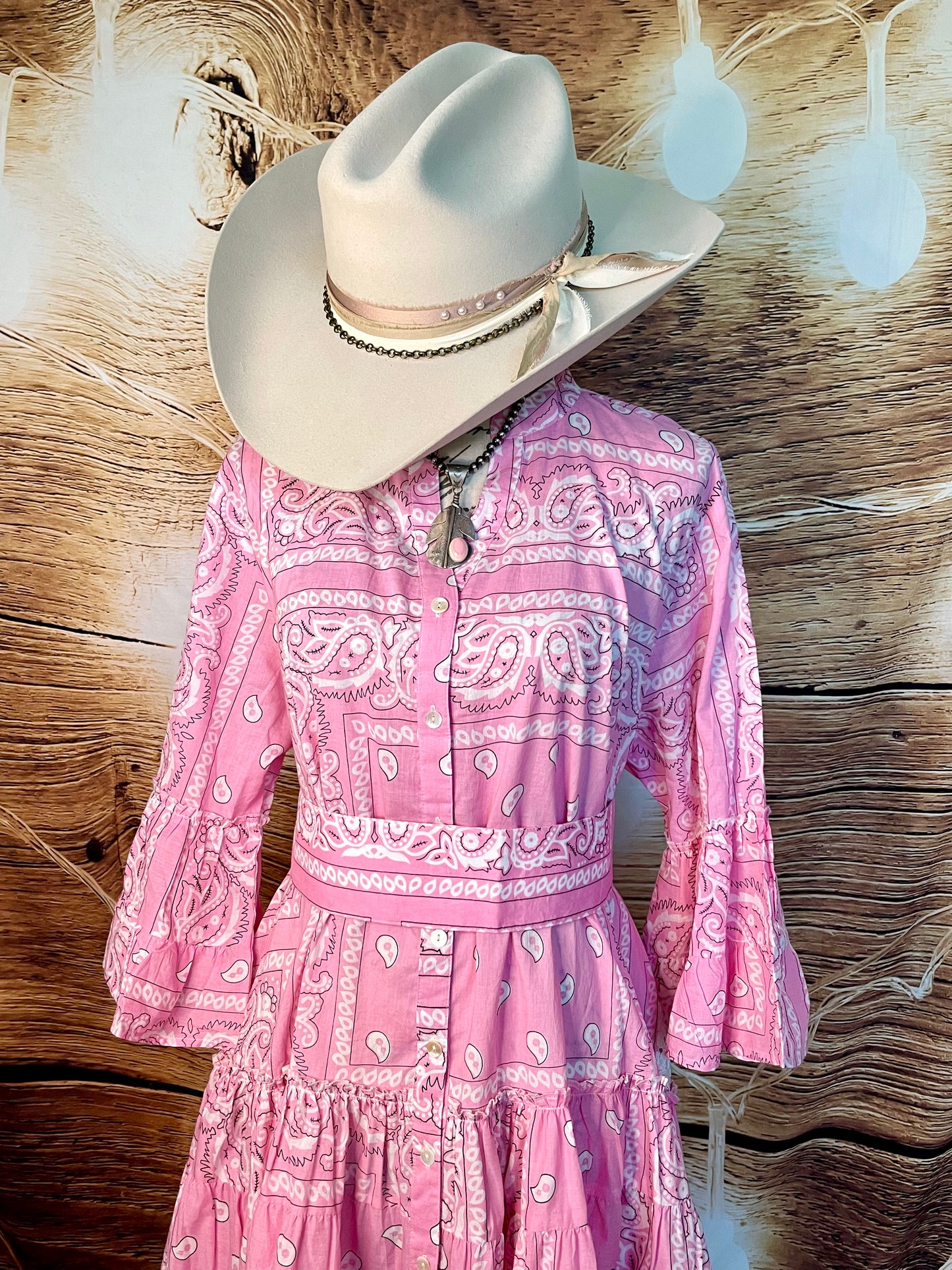 Ruffle Bandana Dress - Light Pink