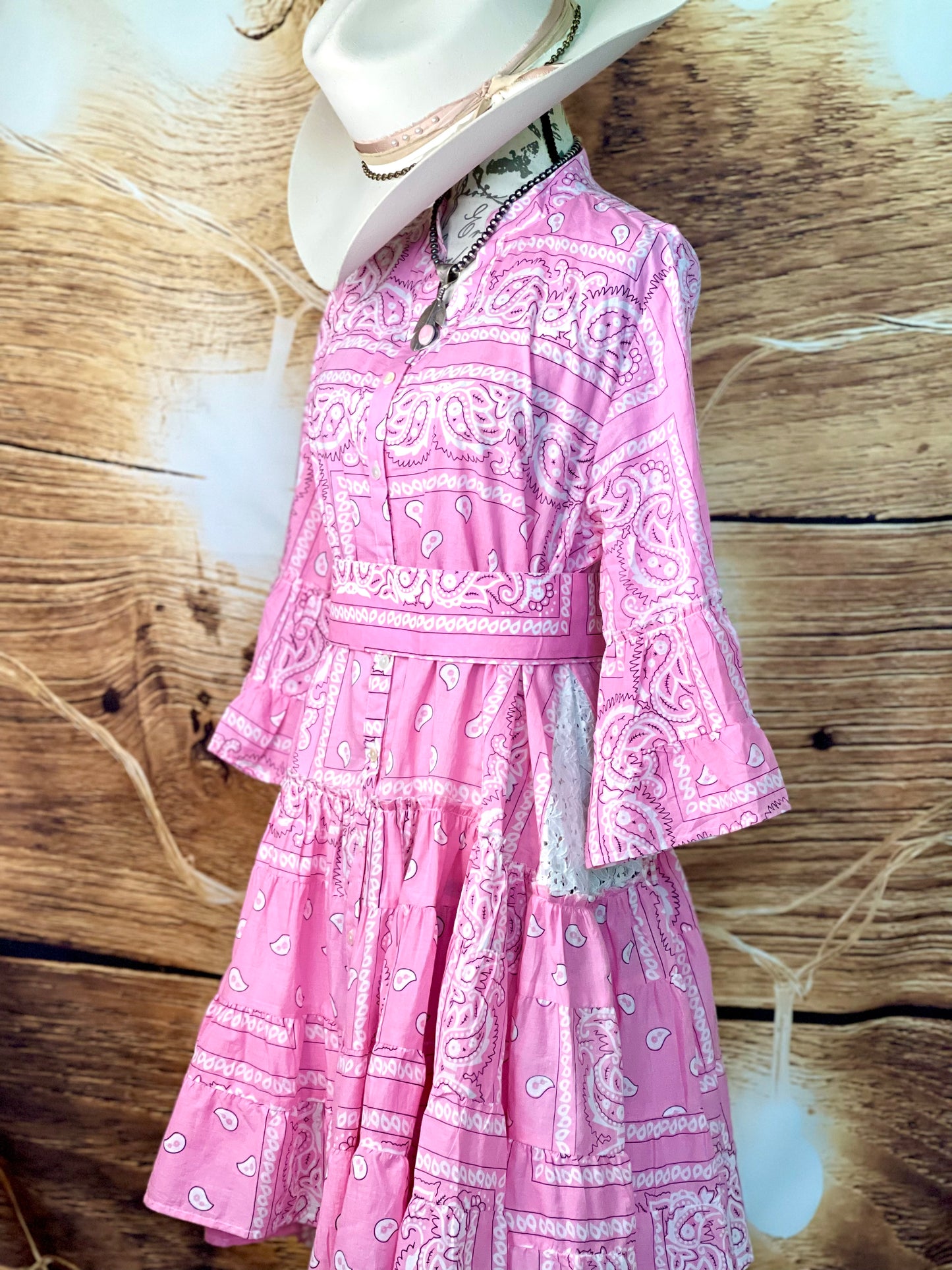 Ruffle Bandana Dress - Light Pink