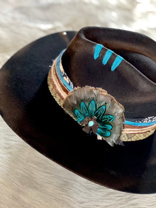 Customized Western Fashion Hat - The Rattler Blue