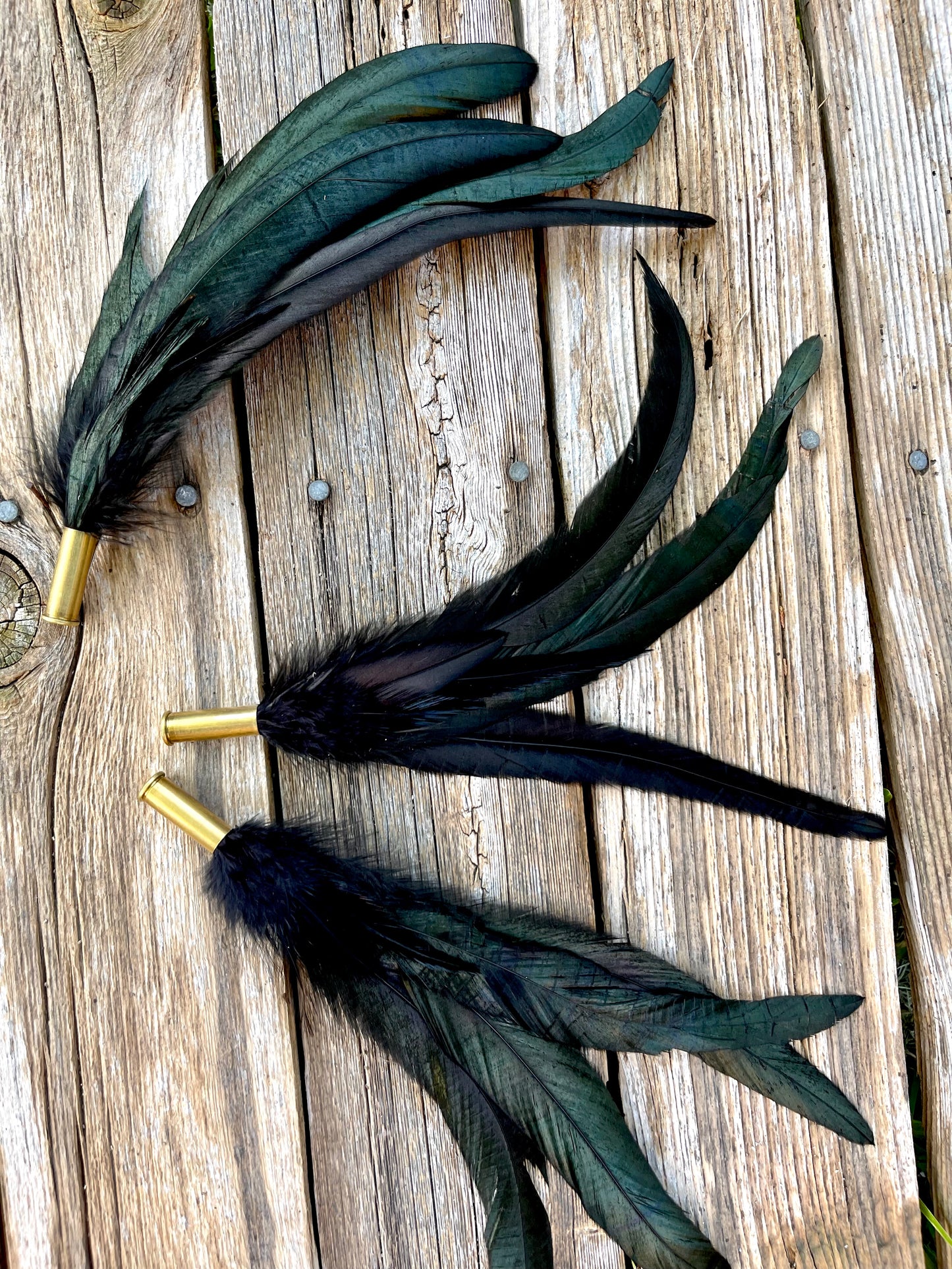 Hat Feather Clip - Black on Black Rooster