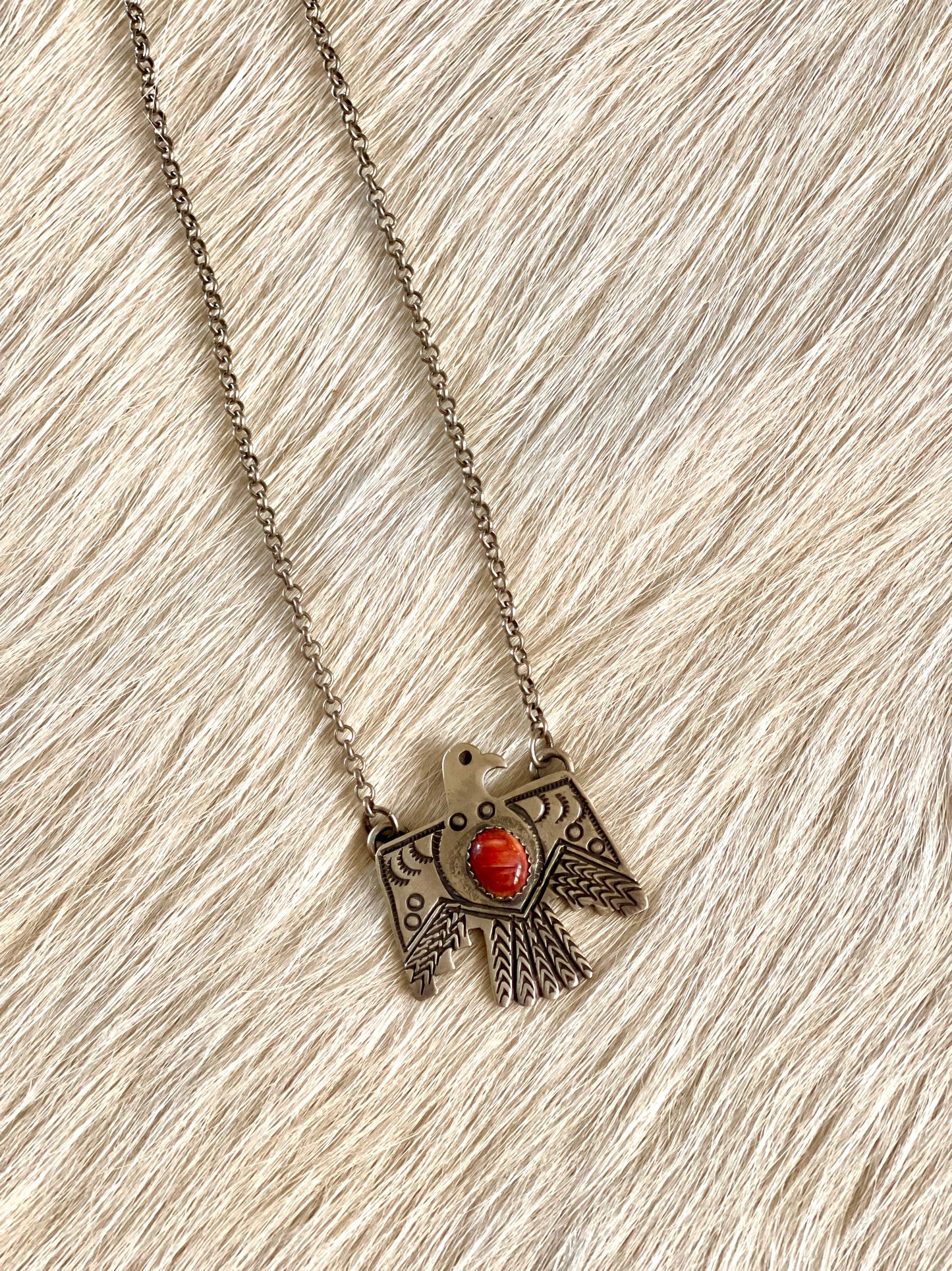 Thunderbird Charm w/Silver Chain