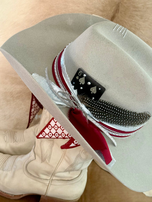 Deep Red/Maroon & White/Silver - Game Day Hat