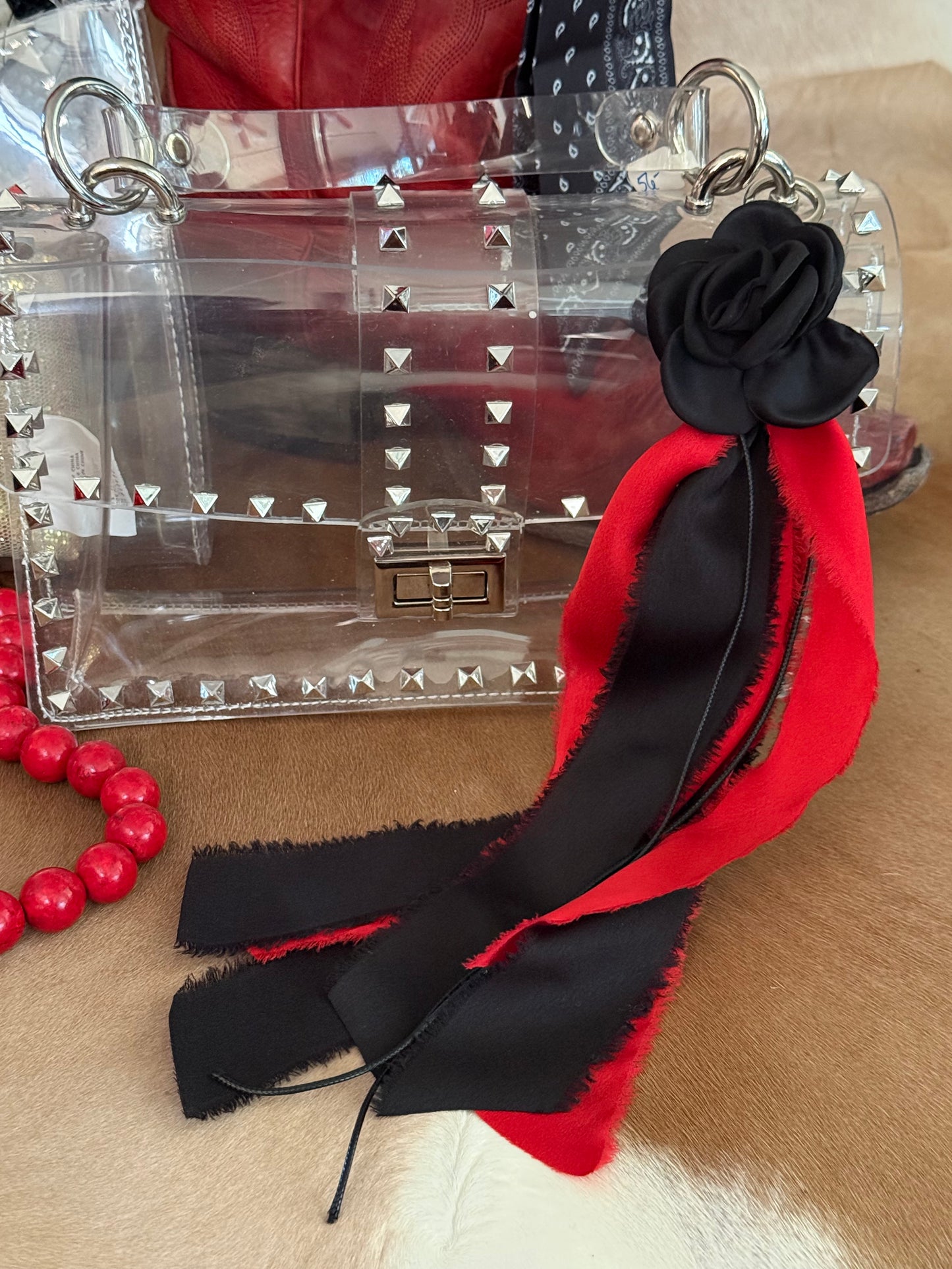 Purse Tassel | Red &Black Game Day Accessory