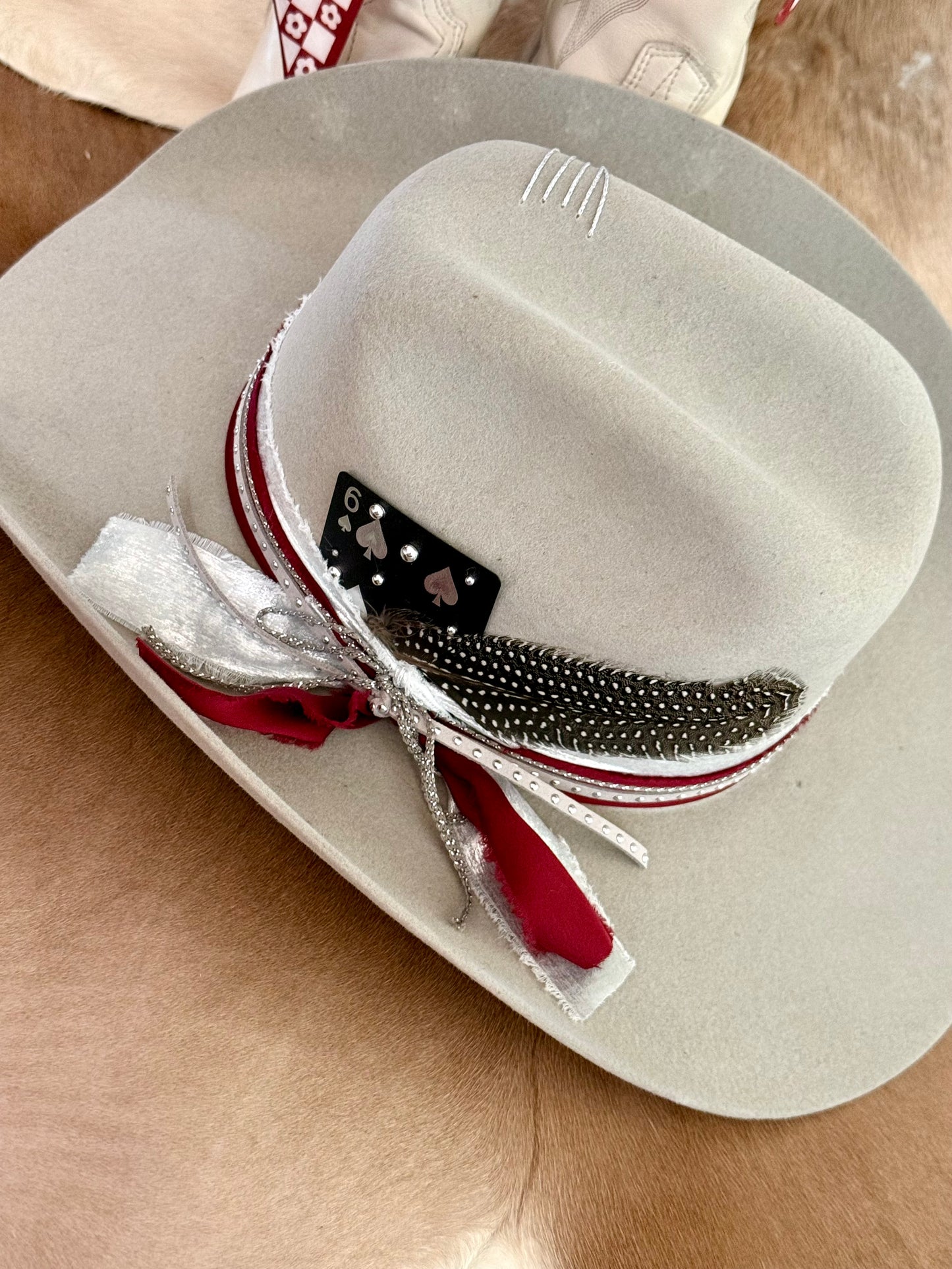 Deep Red/Maroon & White/Silver - Game Day Hat