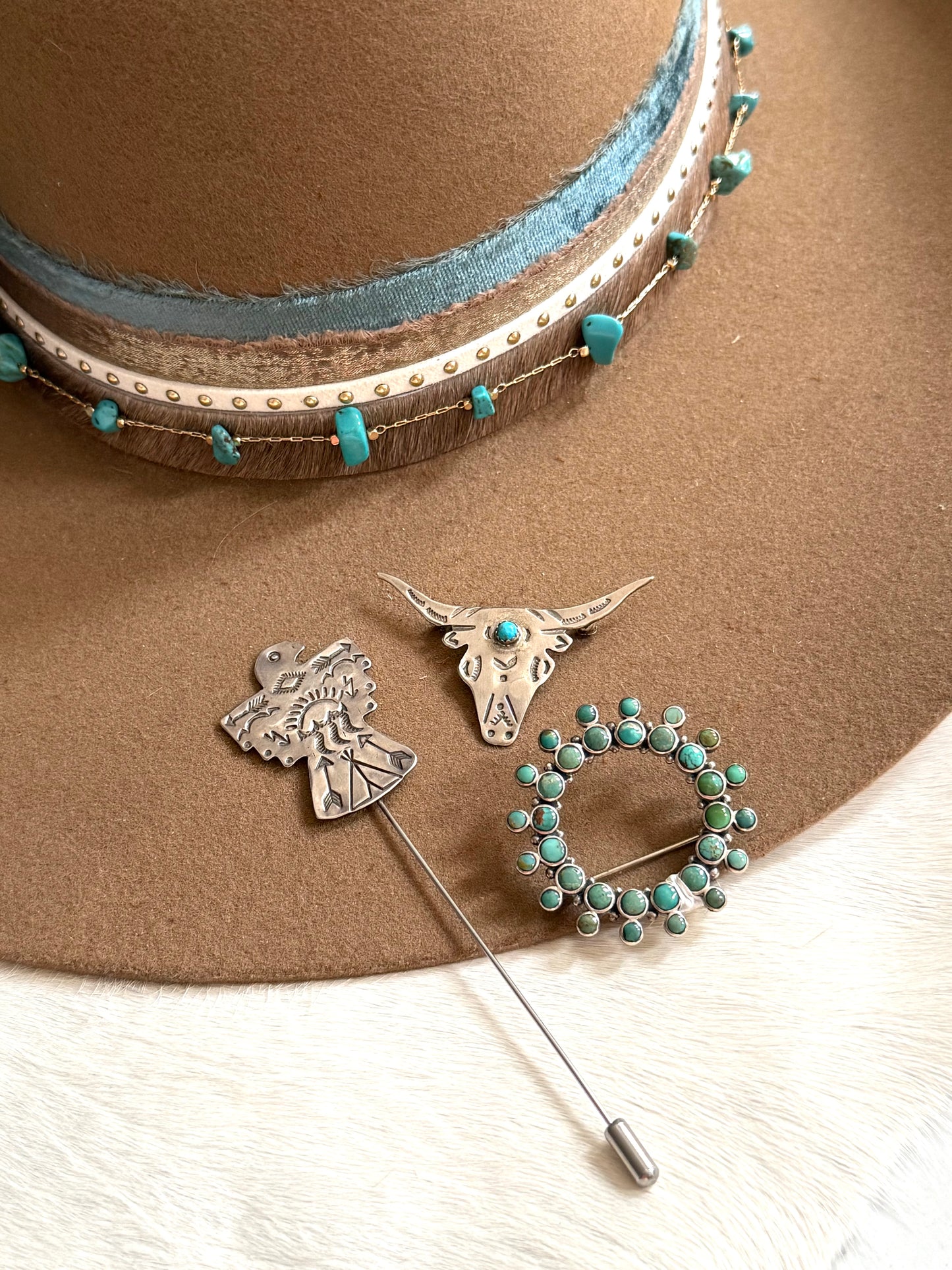 Sterling Silver & Turquoise Hat Pin