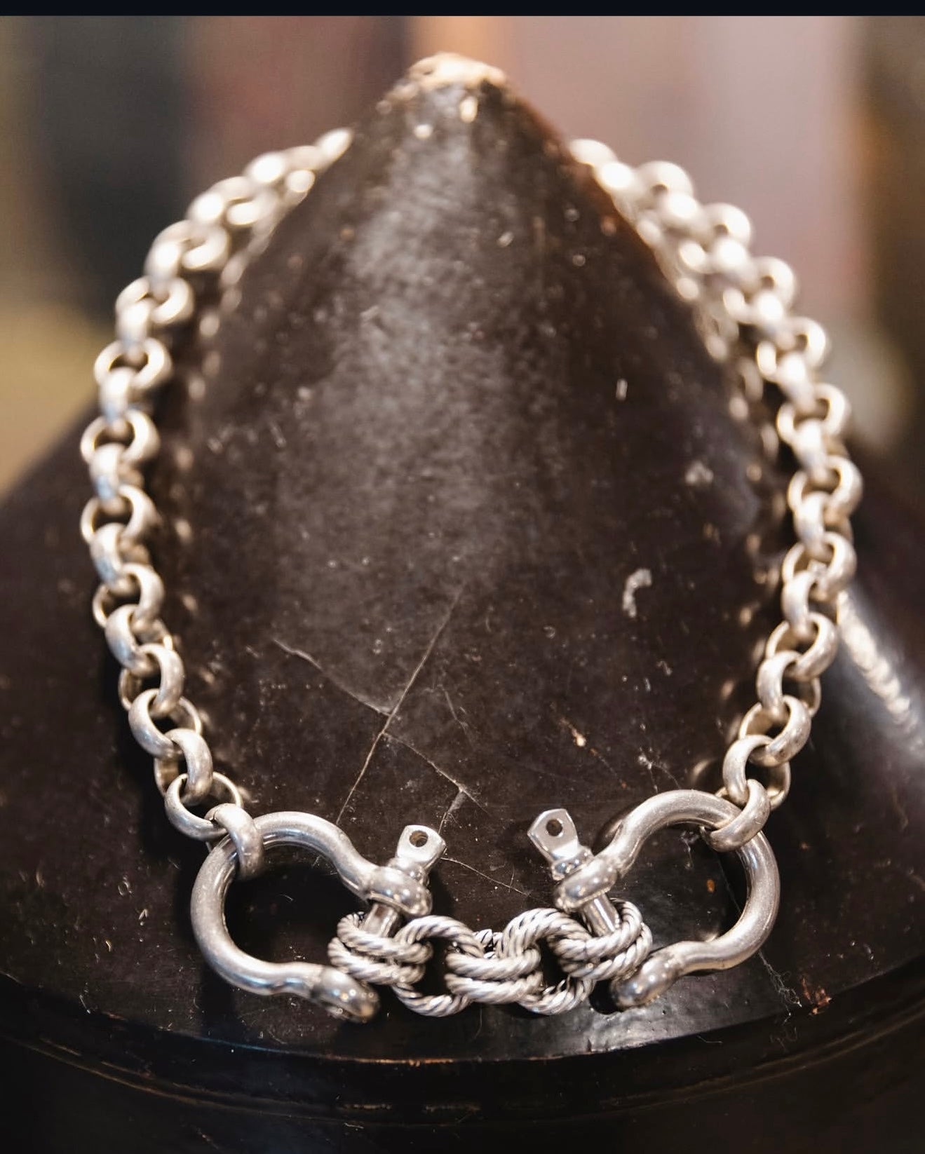 Double Shackle Necklace & Bracelet - Two-Tone