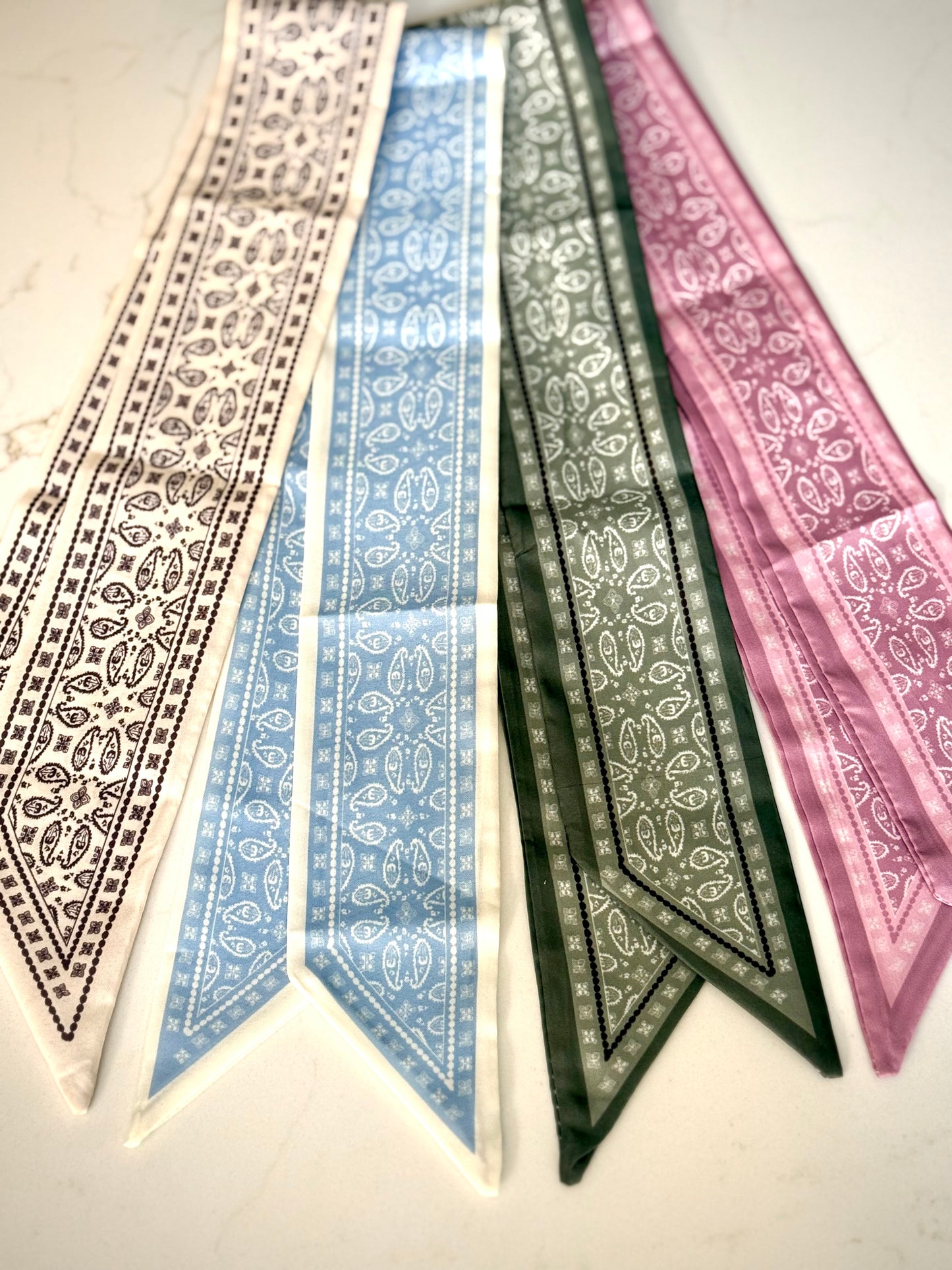 Twill Silk Scarves -  Paisley