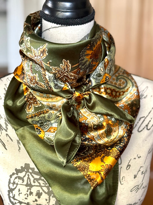 Wild Rag - Dk Green Paisley