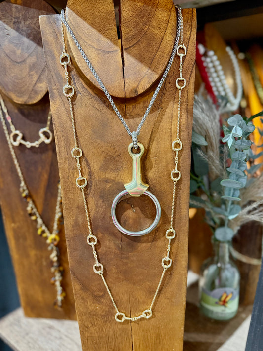 Snaffle Bit Necklace - Two-Tone