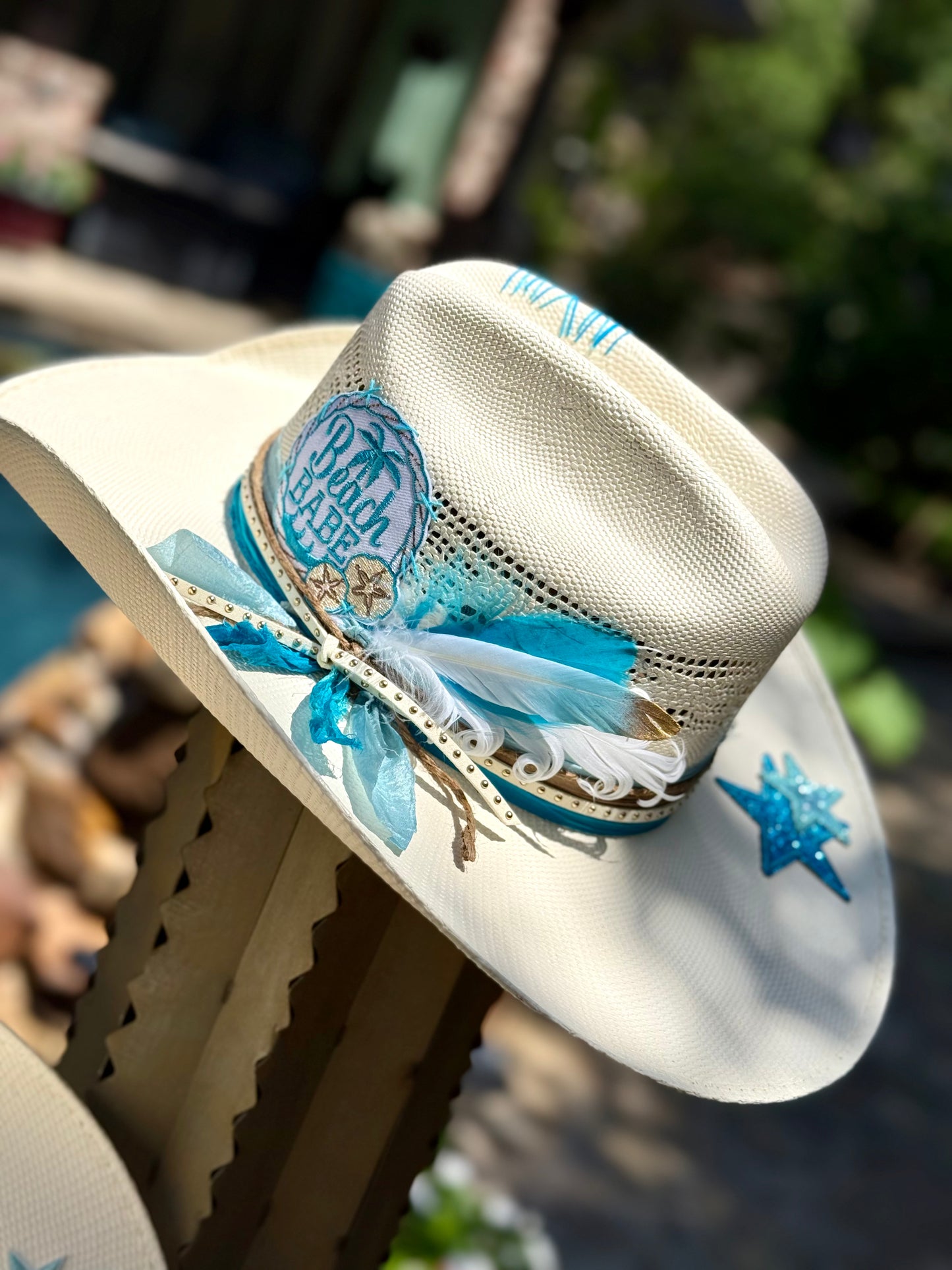 Beach Babe (Ocean)- Truck Stop Cowgirl Straw Hat