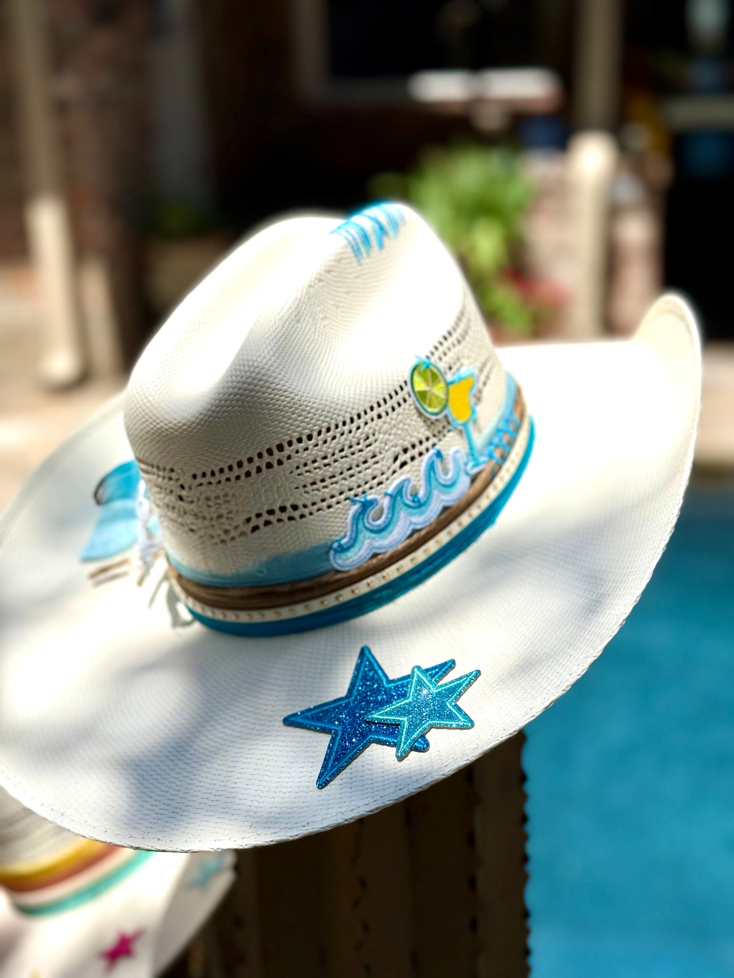 Beach Babe (Ocean)- Truck Stop Cowgirl Straw Hat