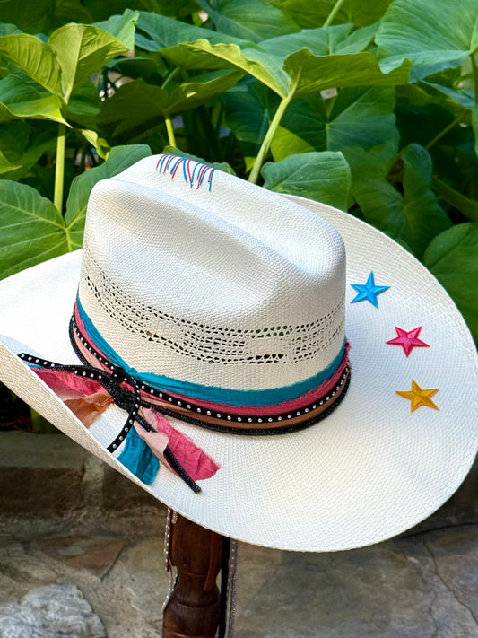 Custom San Antonio Spurs Straw Cowboy Hat | NBA Finals Fan Gear | Western Retro II