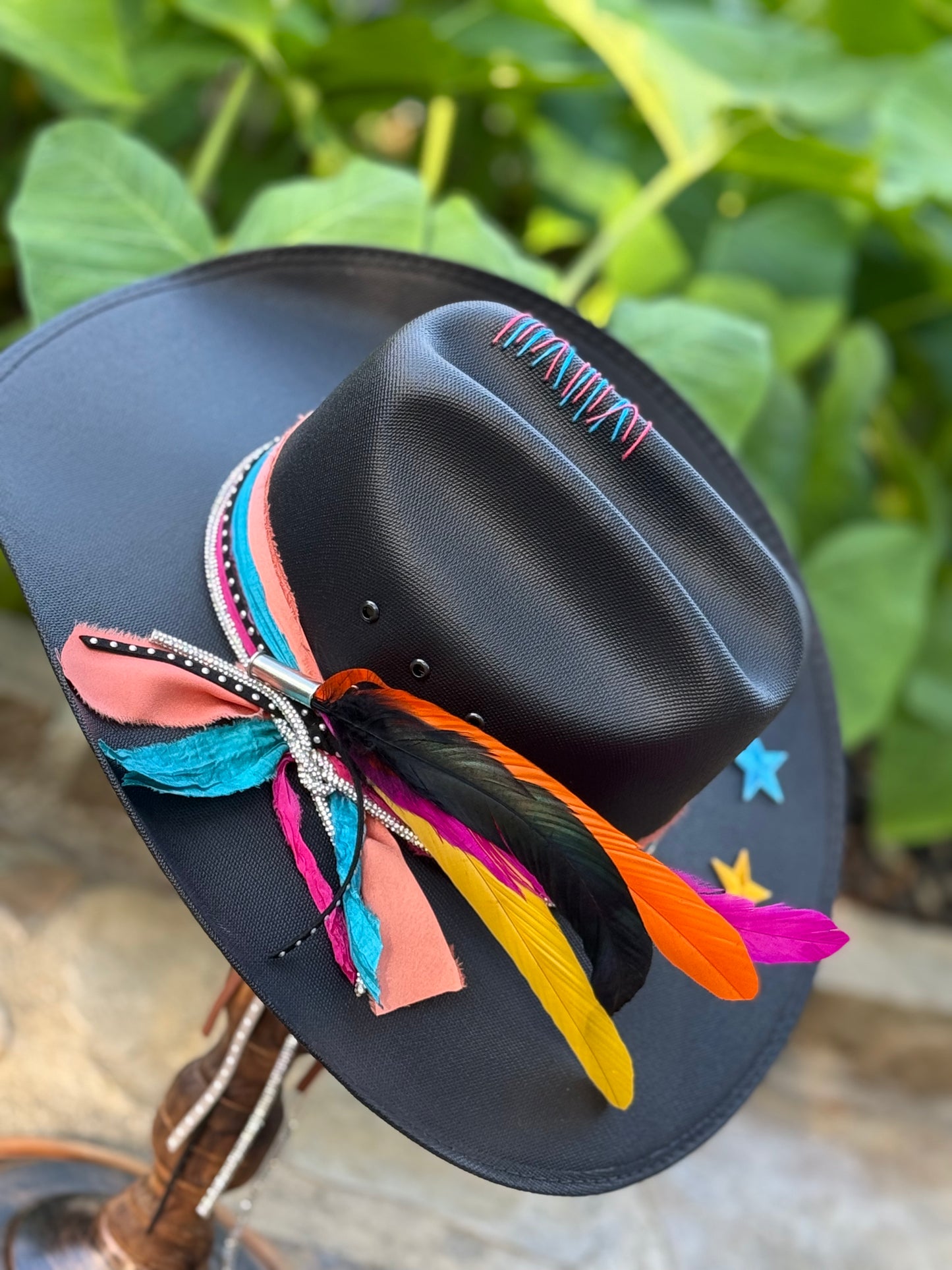 Spurs Retro I - Black Straw Hat