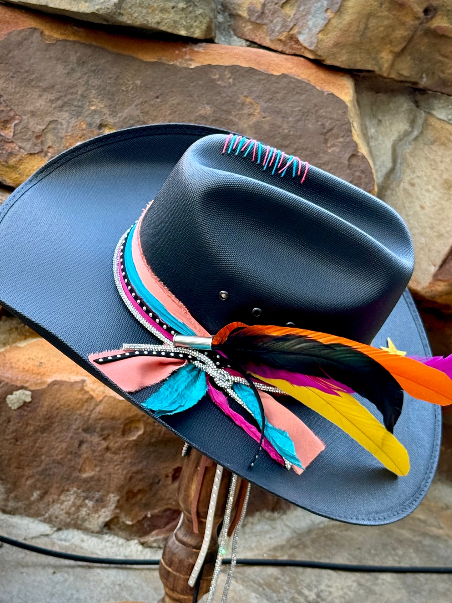 Spurs Retro I - Black Straw Hat
