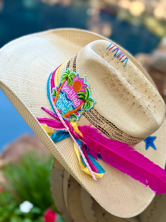 Beach Hair Don't Care - Truck Stop Cowgirl Straw Hat