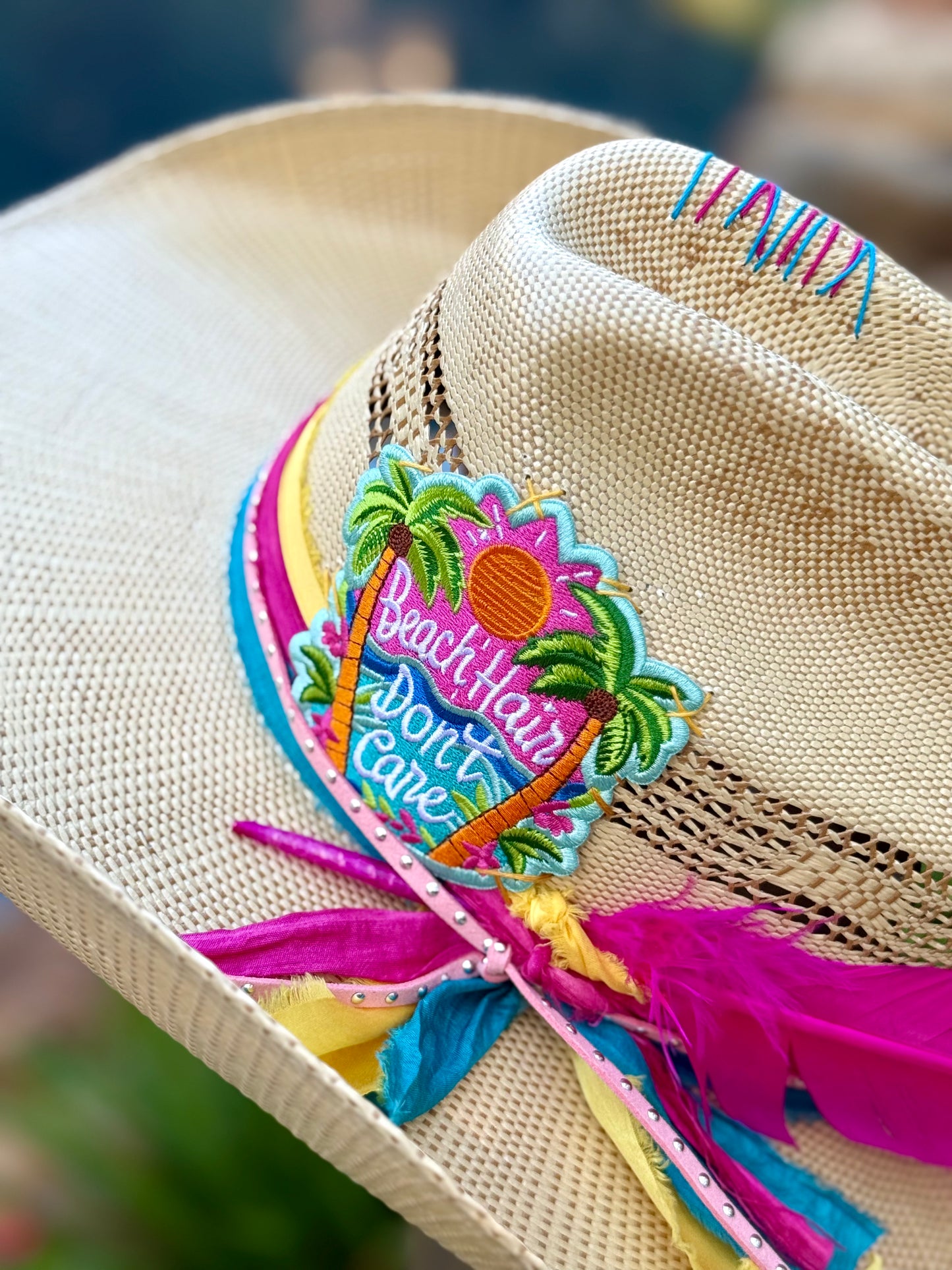 Beach Hair Don't Care - Truck Stop Cowgirl Straw Hat