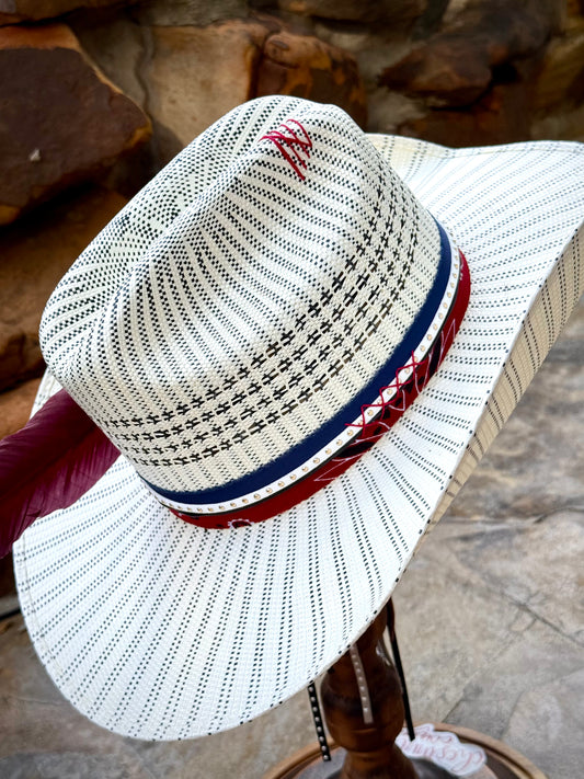 The Patriot Rose- Truck Stop Cowgirl Straw Hat