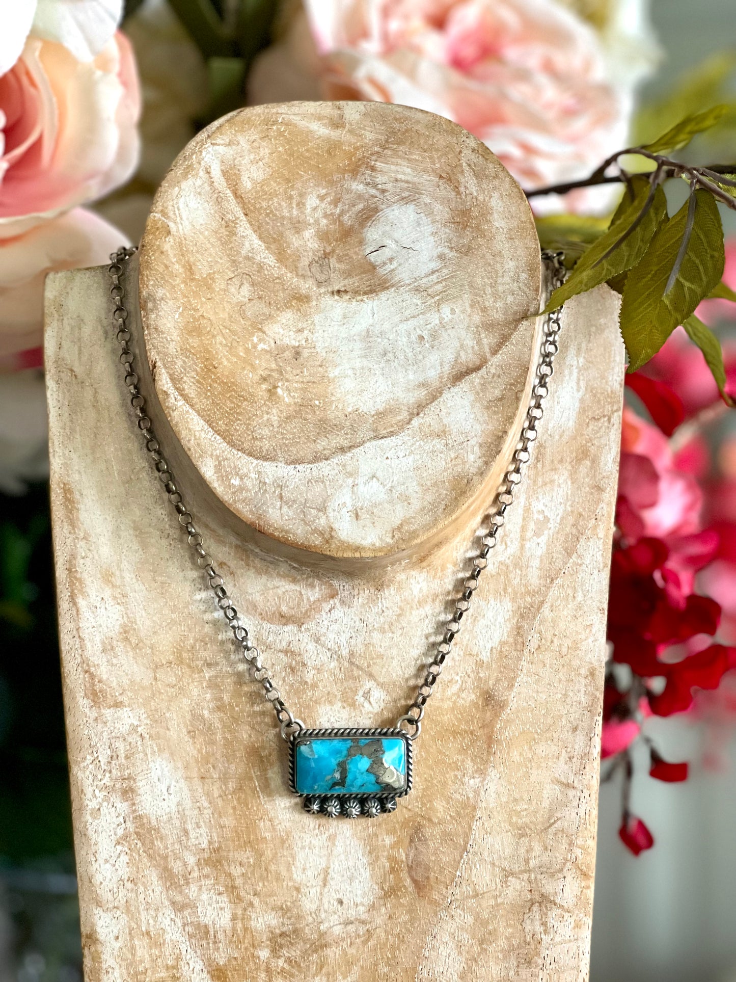 Bar Turquoise w/Sterling Silver