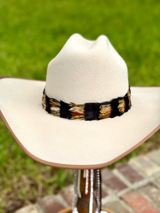 Feather Hatband (Black & Tan)