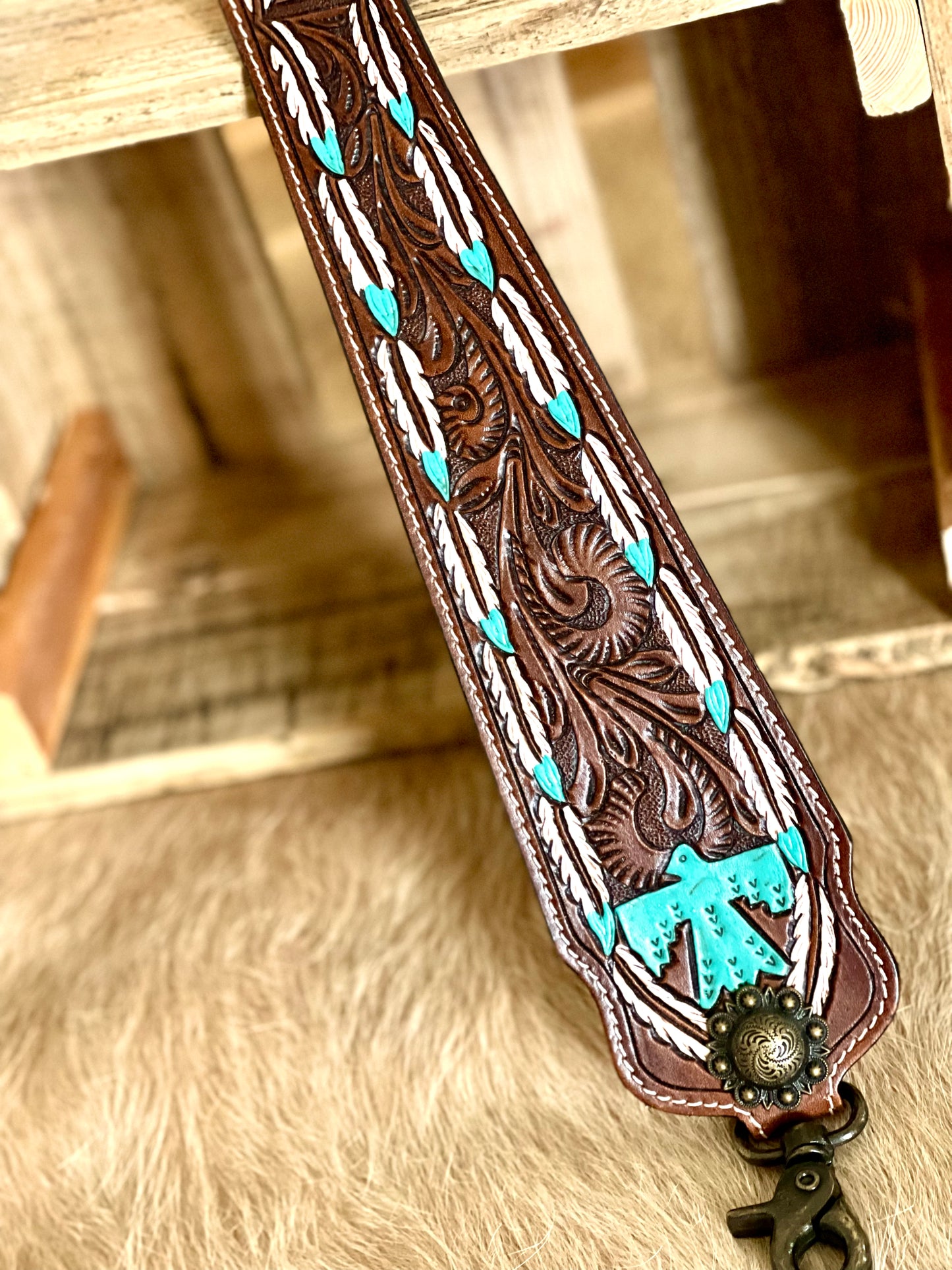 Tooled Leather Purse Straps