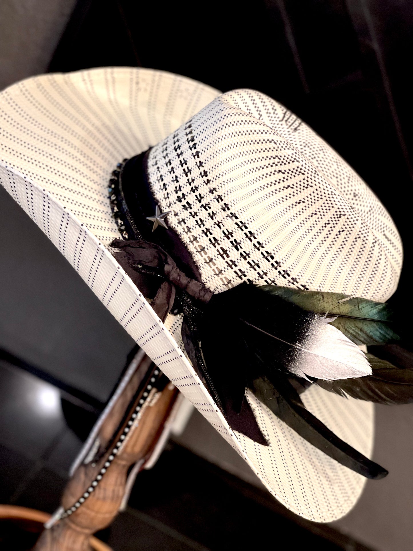 The Raven - Customized Straw Cowboy Hat