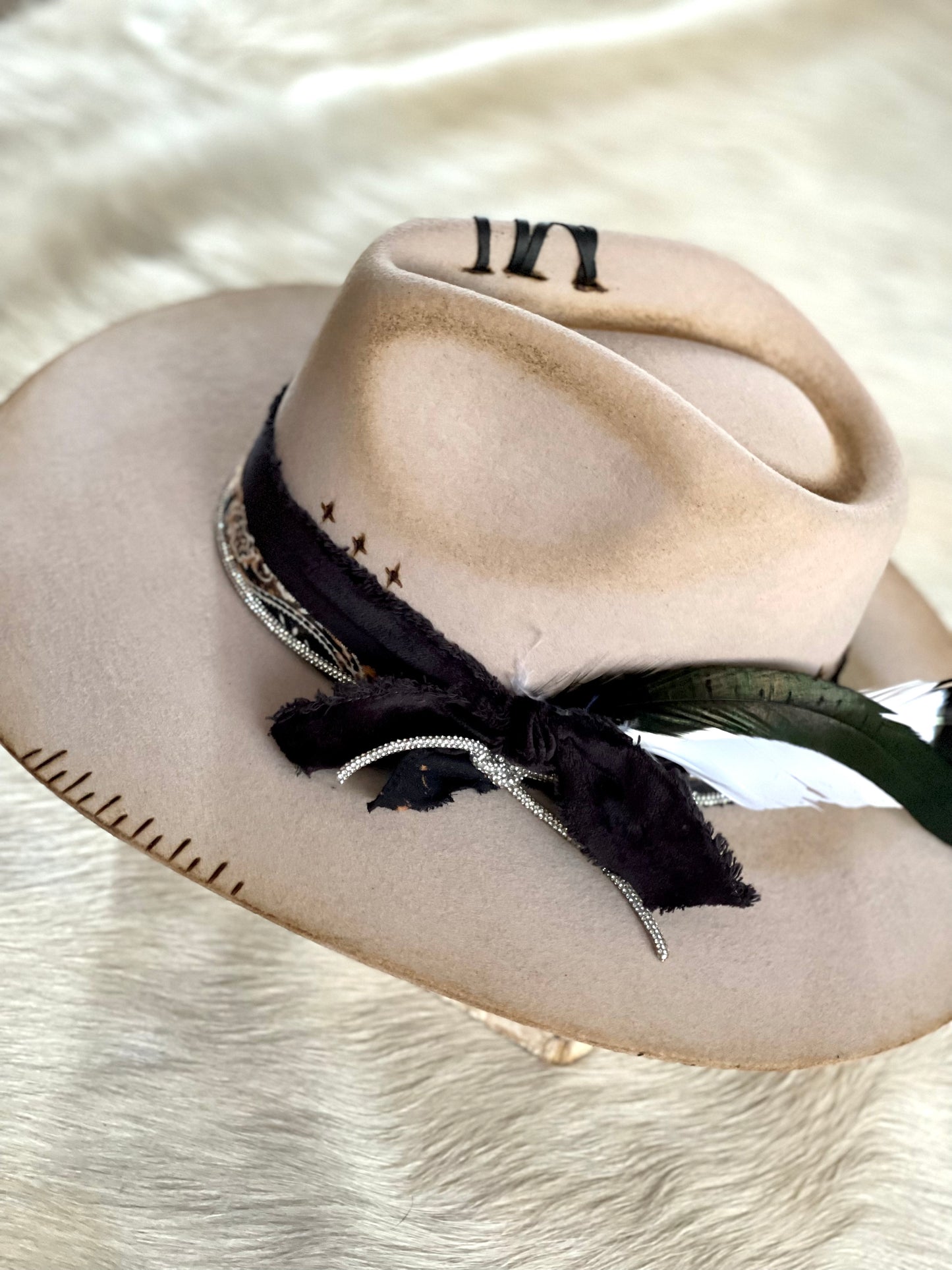 Customized Western Fashion Hat - The Black-N-Tan