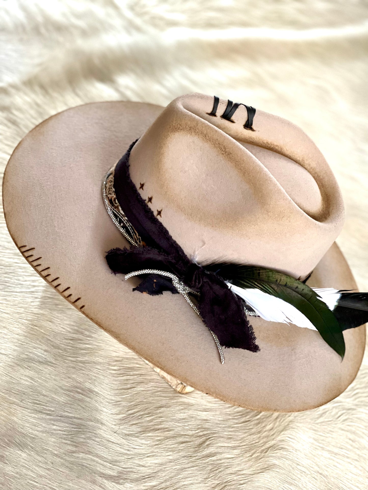 Customized Western Fashion Hat - The Black-N-Tan