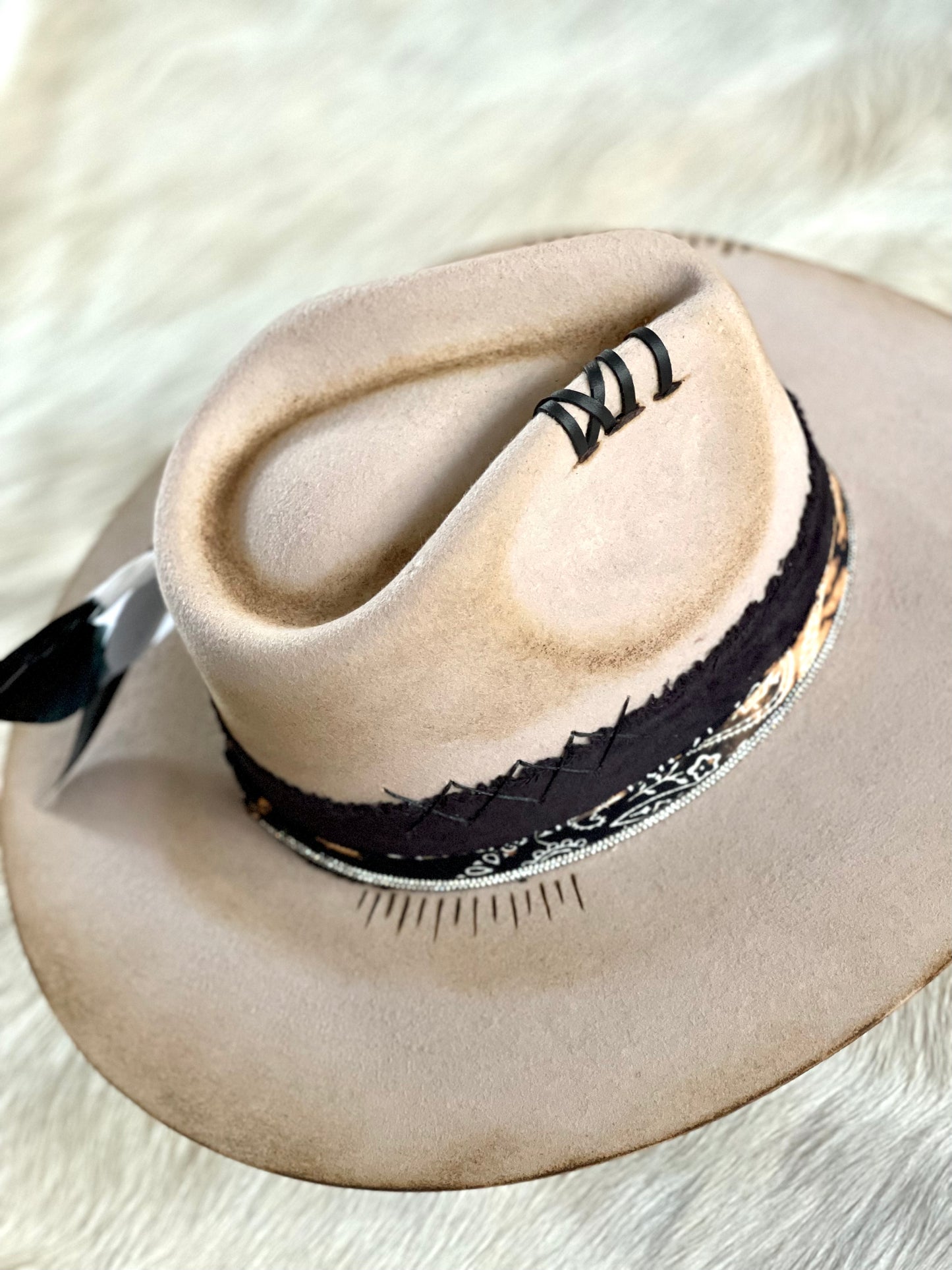 Customized Western Fashion Hat - The Black-N-Tan