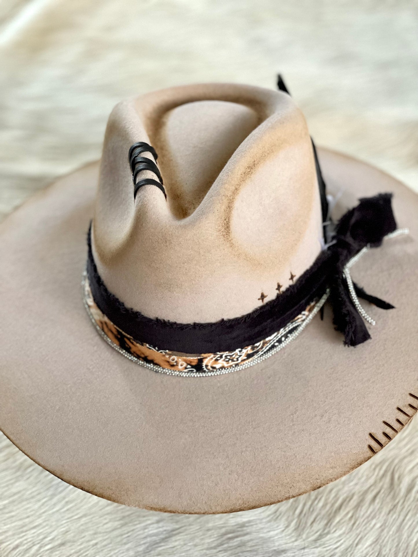 Customized Western Fashion Hat - The Black-N-Tan