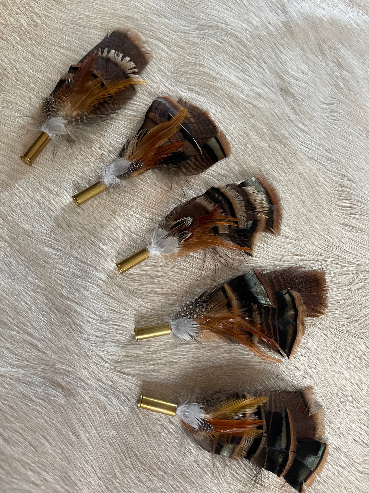 Hat Feather Clip - Short Brown Turkey