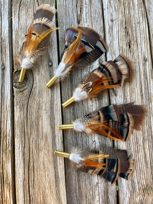 Hat Feather Clip - Short Brown Turkey