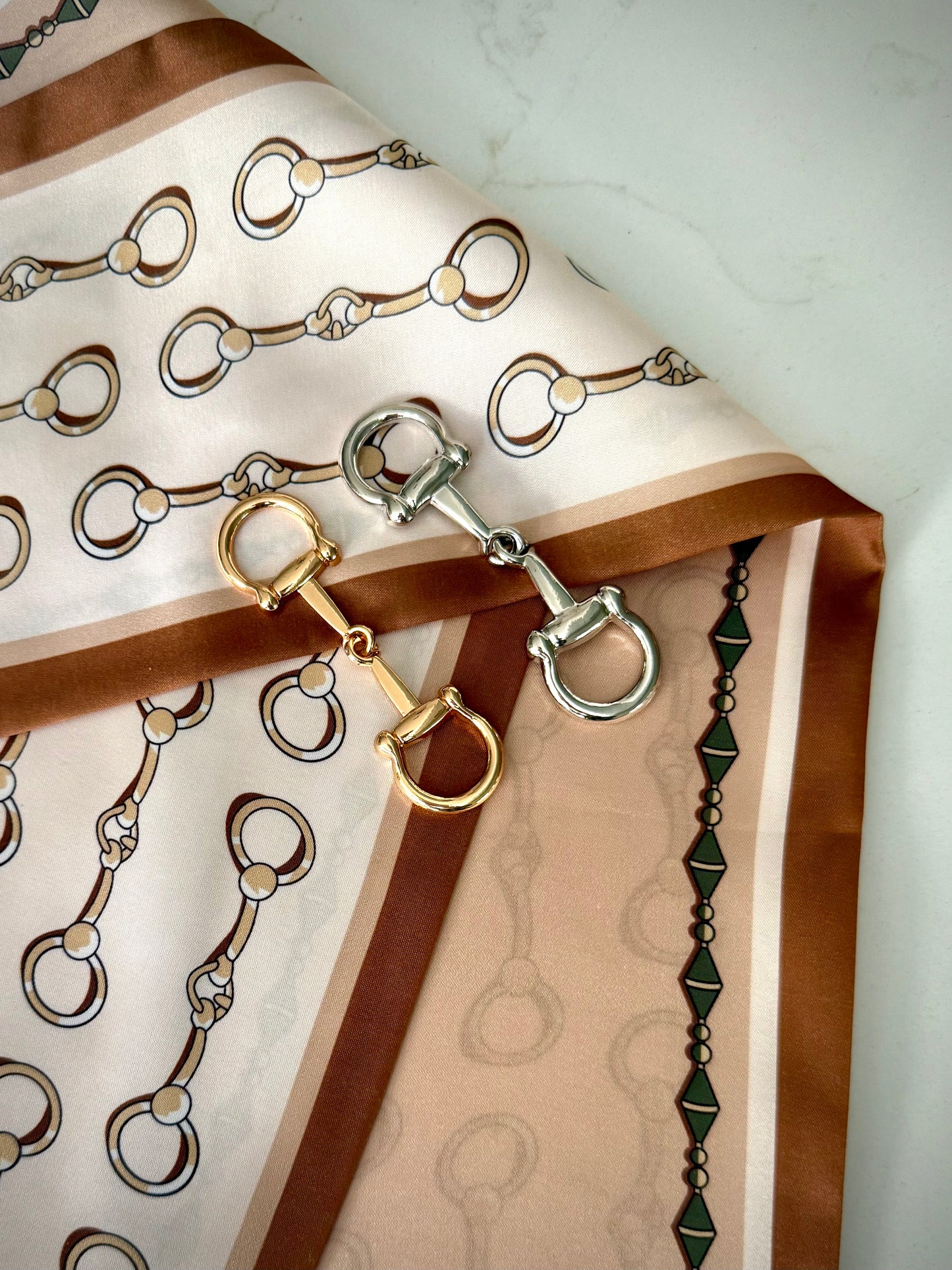 Satin Twill Silk Scarves -  Equestrian