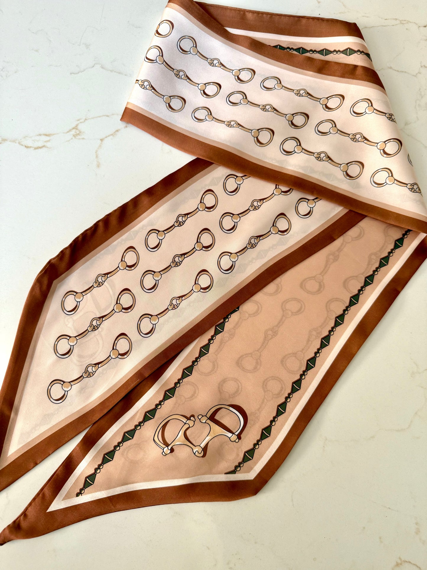 Satin Twill Silk Scarves -  Equestrian