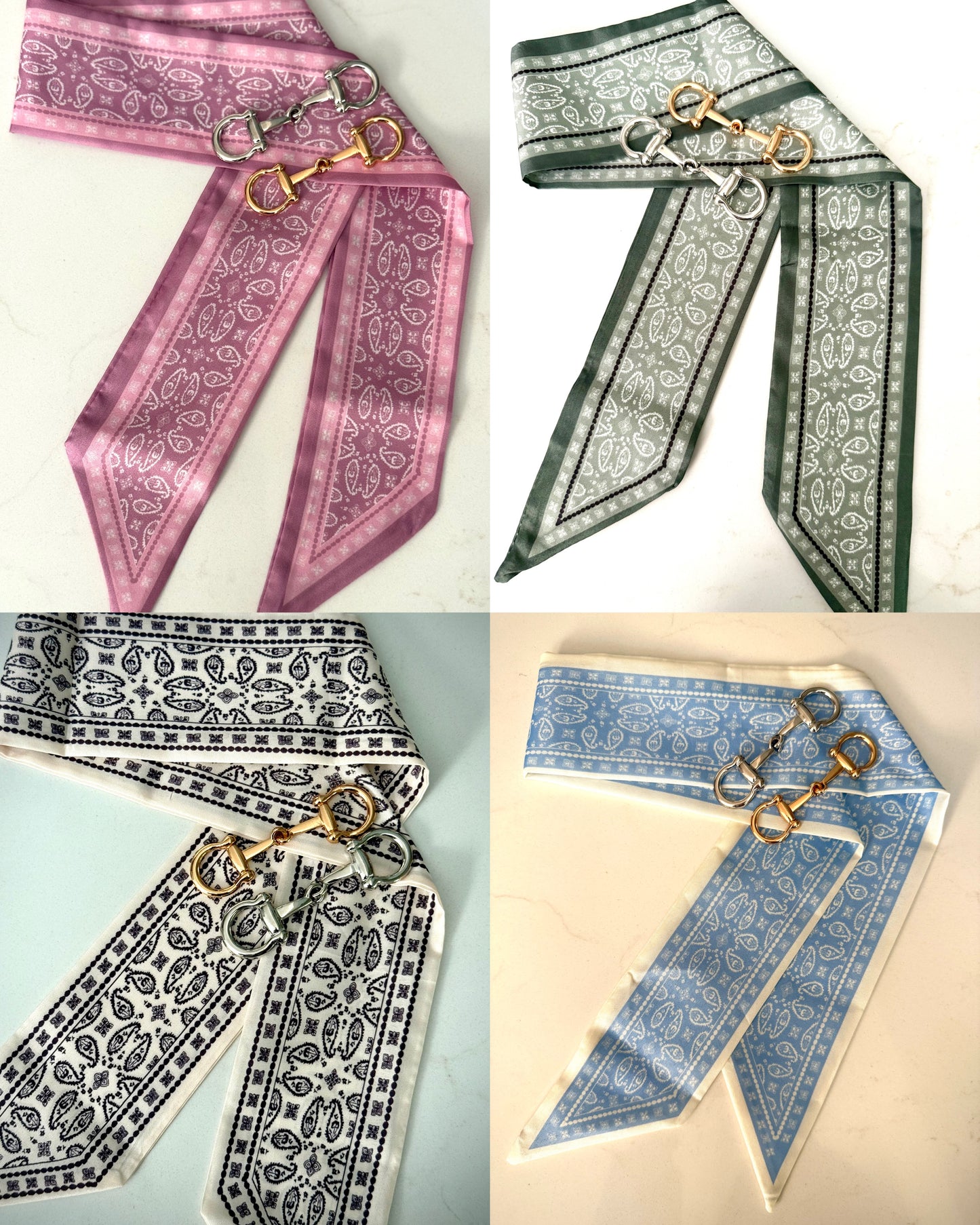 Twill Silk Scarves -  Paisley