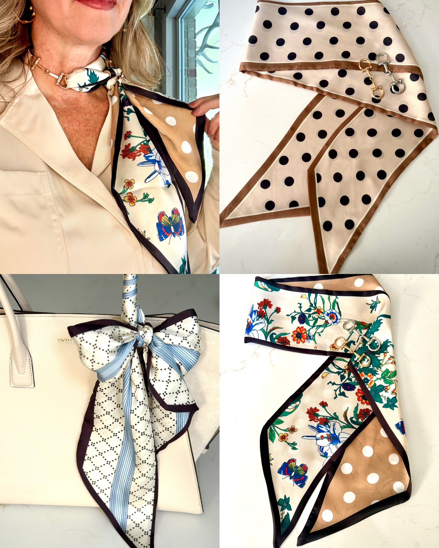 Satin Twill Silk Scarves -  Classic
