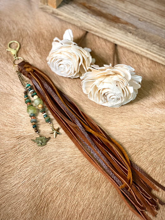 Brown w/ Military Greens - Purse Tassel