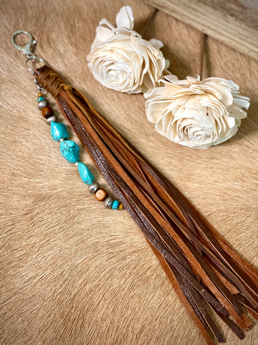 Tan w/ Turquoise II- Purse Tassel